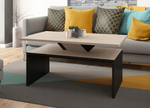 Τραπεζάκι σαλονιού SISI σε Μπεζ Σαμπανί & Μαύρο Τραπεζάκι σαλονιού SISI σε Μπεζ Σαμπανί & Μαύρο