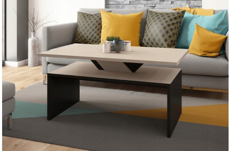 Τραπεζάκι σαλονιού SISI σε Μπεζ Σαμπανί & Μαύρο Τραπεζάκι σαλονιού SISI σε Μπεζ Σαμπανί & Μαύρο