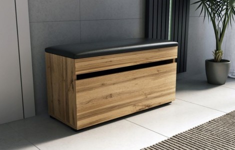 Παπουτσοθήκη κάθισμα LOFT 80 σε χρώμα δρυός Παπουτσοθήκη κάθισμα LOFT 80 σε χρώμα δρυός