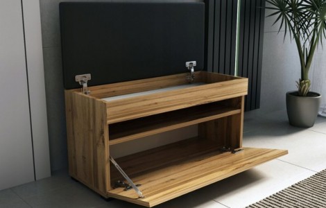 Παπουτσοθήκη κάθισμα LOFT 80 σε χρώμα δρυός Παπουτσοθήκη κάθισμα LOFT 80 σε χρώμα δρυός