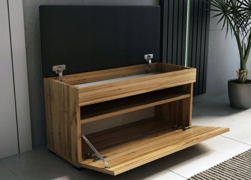 Παπουτσοθήκη κάθισμα LOFT 80 σε χρώμα δρυός Παπουτσοθήκη κάθισμα LOFT 80 σε χρώμα δρυός