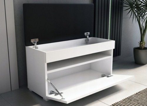 Παπουτσοθήκη κάθισμα LOFT 80 λευκή Παπουτσοθήκη κάθισμα LOFT 80 λευκή