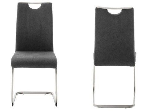 Μοντέρνα Καρέκλα τραπεζαρίας υφασμάτινη TERESA E Ανθρακί με inox βάση  Μοντέρνα Καρέκλα τραπεζαρίας υφασμάτινη TERESA E Ανθρακί με inox βάση