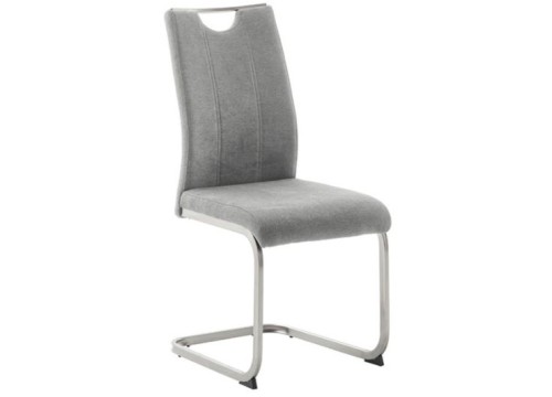 Καρέκλα κουζίνας TERESA E Γκρι με ασημί πόδι Καρέκλα κουζίνας TERESA E Γκρι με ασημί πόδι