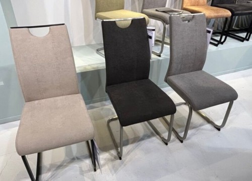 Καρέκλα κουζίνας TERESA E Γκρι με ασημί πόδι Καρέκλα κουζίνας TERESA E Γκρι με ασημί πόδι