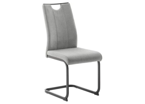 Καρέκλα κουζίνας TERESA S Γκρι με μαύρη βάση Κομψή με ύφασμα Καρέκλα κουζίνας TERESA S Γκρι με μαύρη βάση Κομψή με ύφασμα