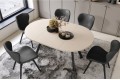 Μικρή ροτόντα ALDO 90 Μπεζ με Μαύρο επεκτεινόμενο τραπέζι για σαλονοτραπεζαρία