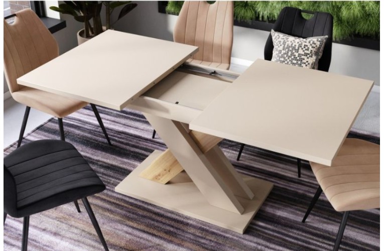 Επεκτεινόμενο Τραπέζι KARO Μπεζ Σαμπανί & Artisan έως 180cm