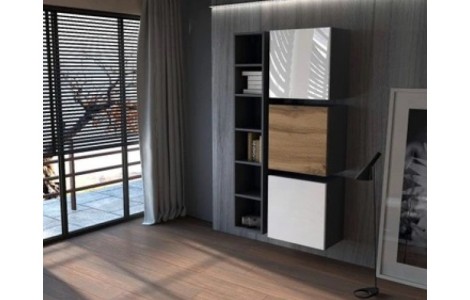 Κρεμαστά Ντουλάπια KWADRO 50Χ3 Μαύρο Λευκό Μαύρο - Ράφι Κ160 Λευκό