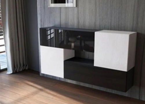Κρεμαστά Ντουλάπια KWADRO 50X2 Λευκό -Ο105Χ2 Μαύρο