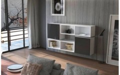 Κρεμαστά Ντουλάπια KWADRO 50X2 Λευκό,Μαύρο - Ράφια ΟΡ105Χ2 Λευκό