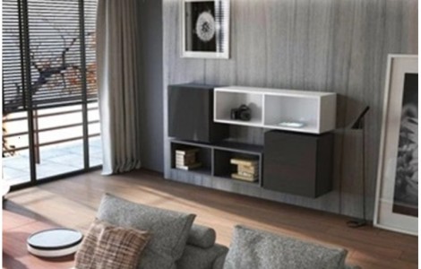 Κρεμαστά Ντουλάπια KWADRO 50X2 Μαύρο - Ράφια ΟΡ105Χ2 Μαύρο