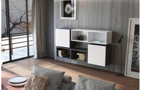 Κρεμαστά Ντουλάπια KWADRO 50X2 Μαύρο,Λευκό - Ράφια ΟΡ105Χ2 Μαύρο