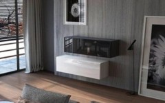 Κρεμαστή σύνθεση ντουλαπιών KWADRO 105 Λευκό - Μαύρο Κρεμαστή σύνθεση ντουλαπιών KWADRO 105 Λευκό - Μαύρο