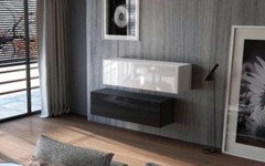 Κρεμαστή σύνθεση ντουλαπιών KWADRO 105 Μαύρο - Λευκό Κρεμαστή σύνθεση ντουλαπιών KWADRO 105 Μαύρο - Λευκό