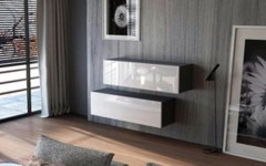 Κρεμαστή σύνθεση ντουλαπιών KWADRO 105 X 2 μαύρο, λευκό Κρεμαστή σύνθεση ντουλαπιών KWADRO 105 X 2 μαύρο, λευκό