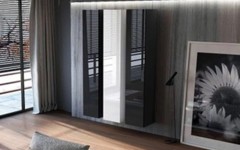 Επιτοίχια σύνθεση ντουλαπιών KWADRO K160 Μαύρο - Λευκό - Μαύρο Επιτοίχια σύνθεση ντουλαπιών KWADRO K160 Μαύρο - Λευκό - Μαύρο