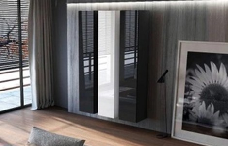 Επιτοίχια σύνθεση ντουλαπιών KWADRO K160 Μαύρο - Λευκό - Μαύρο Επιτοίχια σύνθεση ντουλαπιών KWADRO K160 Μαύρο - Λευκό - Μαύρο