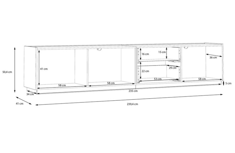 Επιπλο τηλεόρασης LEWISVILLE 240cm