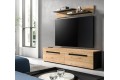 Επιπλο τηλεόρασης COOPER + ράφι χρώμα δρυός Artisan-Γραφίτη