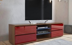 Επιπλο τηλεόρασης APIS 4 Καρυδί ματ - Μπορντό λάκα Επιπλο τηλεόρασης APIS 4 Καρυδί ματ - Μπορντό λάκα