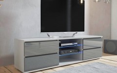 Επιπλο τηλεόρασης APIS 4 Λευκό ματ - Γκρι λάκα Επιπλο τηλεόρασης APIS 4 Λευκό ματ - Γκρι λάκα