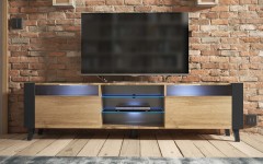 Επιπλο τηλεόρασης LOFT 200 χρώμα δρυός - μαύρο Επιπλο τηλεόρασης LOFT 200 χρώμα δρυός - μαύρο