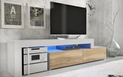 Επιπλο T.V MILANO 148 - 280 Λευκό - χρώμα δρυός WOTAN Επιπλο T.V MILANO 148 - 280 Λευκό - χρώμα δρυός WOTAN