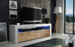 Επιπλο τηλεόρασης MILANO 157 Λευκό ματ - χρώμα δρυός Wotan Επιπλο τηλεόρασης MILANO 157 Λευκό ματ - χρώμα δρυός Wotan