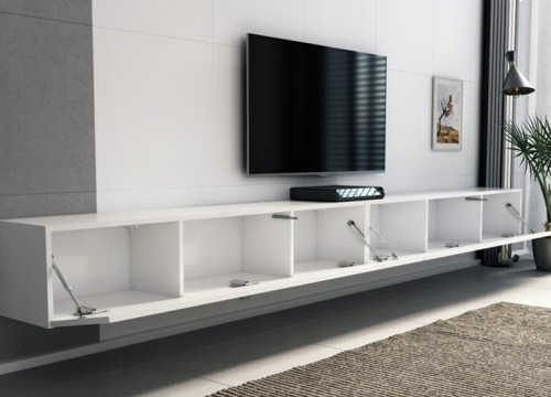 Επιπλο T.V MODUL 320 Λευκό - Μαύρο κρεμαστό