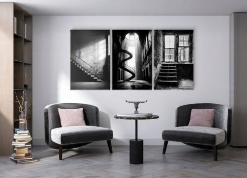Σετ 3 Πίνακες σε καμβά"Σκάλες LOFT"120x60