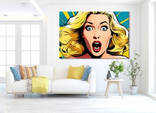 Πίνακας σε καμβά " Πορτρέτο Γυναίκας - Στυλ Pop Art "90X60