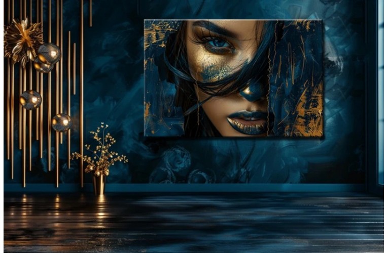 Πίνακας σε καμβά "Σύγχρονη Ζωγραφική - Βλέμμα Γυναίκας"90Χ80