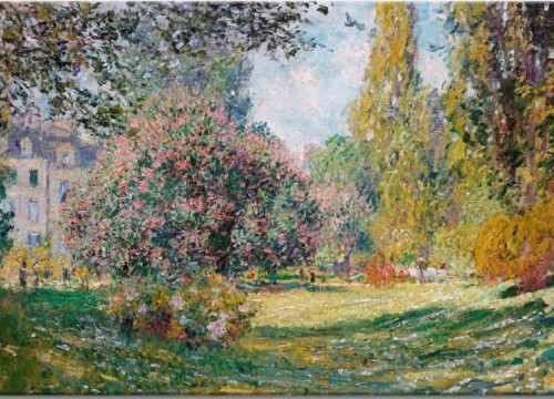 Πίνακας σε καμβά "Αναπαραγωγή CLAUDE MONET-Κήπος ,Δένδρα"90Χ60