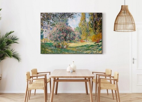 Πίνακας σε καμβά "Αναπαραγωγή CLAUDE MONET-Κήπος ,Δένδρα"90Χ60