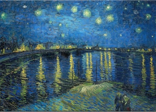 Πίνακας σε καμβά " Αναπαραγωγή Vincent Van Gogh- Έναστρη Νύχτα"