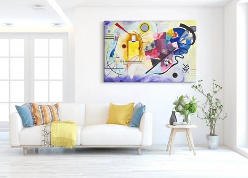 Πίνακας σε καμβά "Αναπαραγωγή Wassily Kandinsky - Αφηρημένη Πολύχρωμη Ζωγραφική"90X60