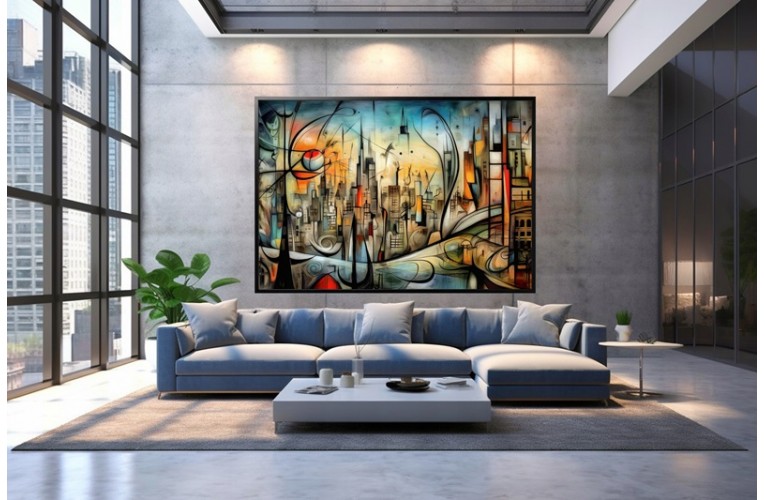 Πίνακας σε καμβά " MANHATTAN-NEW YORK " 140x100