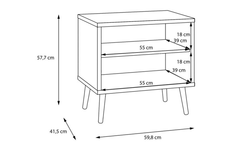 Κομοδίνο HARLSSON 60cm χρώμα δρυός Mauvella