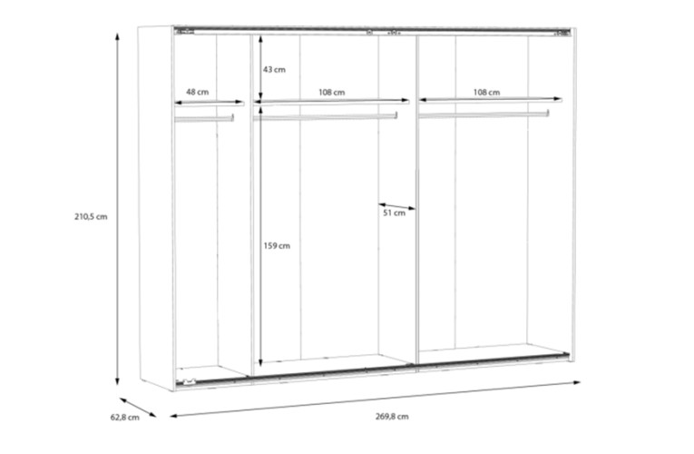Ντουλάπα  HAYATO 270cm  