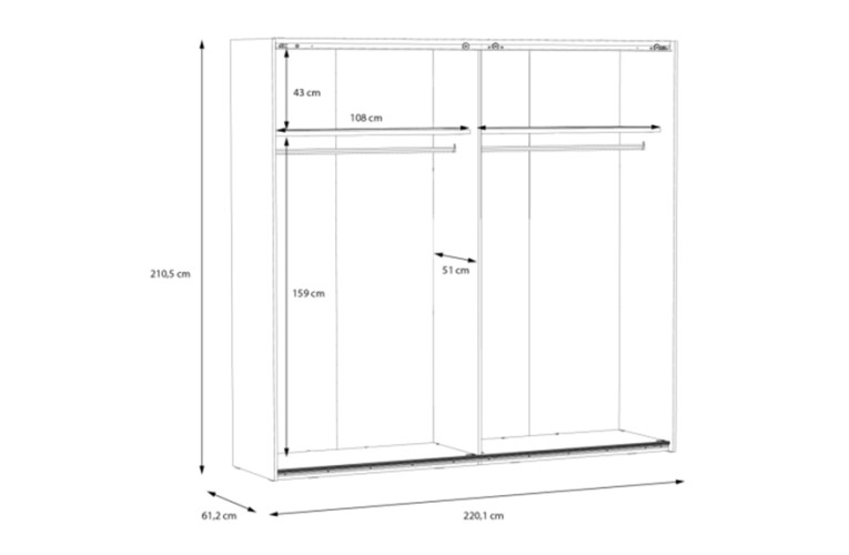 Ντουλάπα HAYATO 220cm