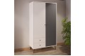 Ντουλάπα HARLSSON 105cm χρώμα Λευκό - Γκρι