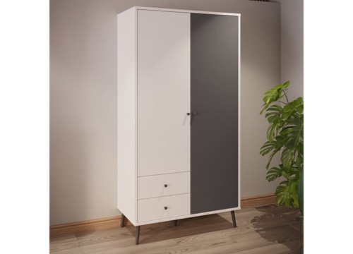 Ντουλάπα HARLSSON 105cm χρώμα Λευκό - Γκρι