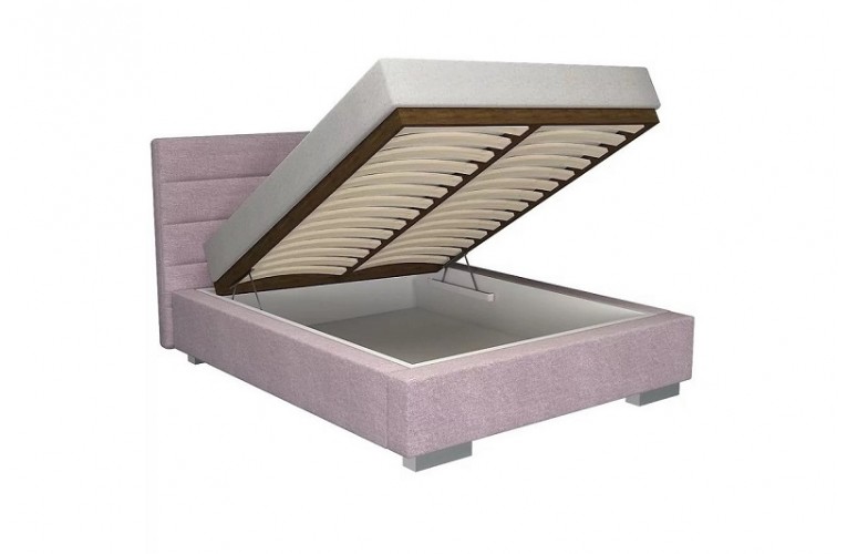 Κρεβάτι LILA ροζ με αποθηκευτικό χώρο
