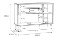 Μικρός μπουφές HARLSSON 125cm χρώμα λευκό-γκρι