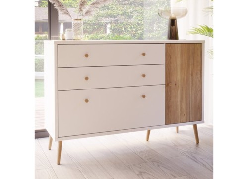 Μικρός μπουφές HARLSSON 125cm χρώμα λευκό-δρυός muvella
