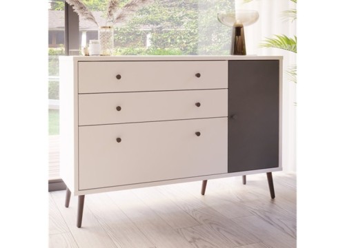 Μικρός μπουφές HARLSSON 125cm χρώμα λευκό-γκρι