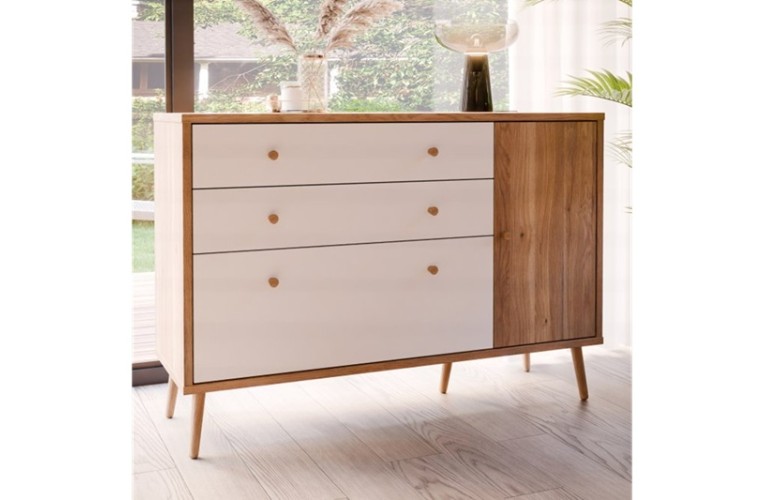 Μικρός μπουφές HARLSSON 125cm χρώμα δρυός mauvella - λευκό