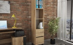 Ραφιέρα LOFT χρώμα δρυός WOTAN-Μαύρο Ραφιέρα LOFT χρώμα δρυός WOTAN-Μαύρο