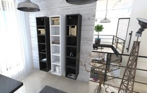 Σετ ραφιών KWADRO K160 x 3 Μαύρο-Λευκό-Μαύρο